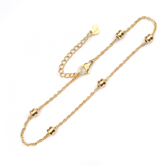 Picture of 304 Stainless Steel Anklet Gold Plated 23.5cm(9 2/8") long, 1 Piece