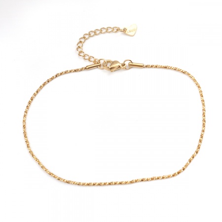 Picture of Wholesale 304 Stainless Steel Anklet, Gold Plated Vacuum Plating, Women's Minimalist Gift Jewelry Supply, 23.5cm(9 2/8") long, 1 Piece