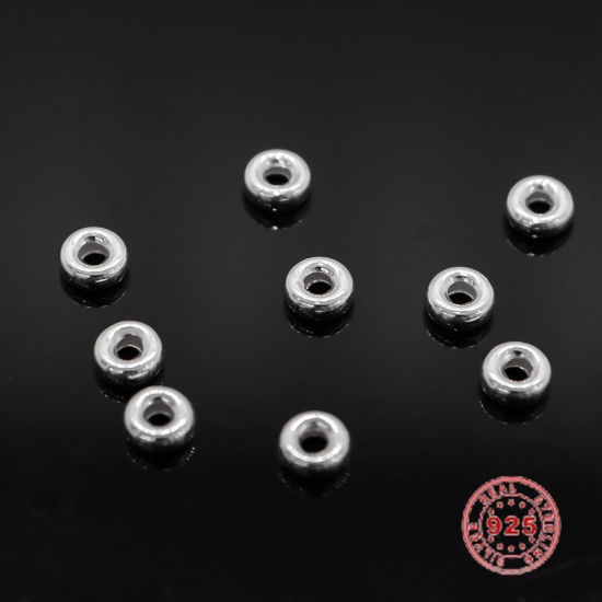 スターリングシルバー ビーズ 車輪 シルバー 5mm 直径 穴:約 1.8mm 、 10 個 の画像