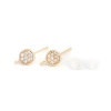 Bild von Messing & Sterlingsilber Ohrring Ohrstecker 18K Vergoldet Rund Transparent Strass 8mm x 5mm, Drahtstärke: (21 gauge), 4 Stück