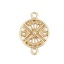 Immagine di Ottone Connettore Tondo 18K Vero Oro Placcato Filigrana 18mm x 12mm, 10 Pz