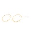 Immagine di Ottone Orecchini a Perno 18K Vero Oro Placcato Tondo 3cm x 3cm, Dimensione di Posta / Cavo: (21 misura), 6 Pz
