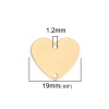 Изображение Латунь Коннекторы Сердце 18K Позолоченный 19мм x 17мм, 15 ШТ                                                                                                                                                                                                  