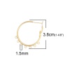 Imagen de Latón Pendientes Ronda 18K Oro lleno W/ Lazo 3.8cm x 3.5cm, Post/ Wire Size: (20 gauge), 4 Unidades                                                                                                                                                           