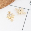 Picture of Zinc Based Alloy Galaxy Connectors Sun 18K Real Gold Plated Clear Rhinestone 10mm x 7mm, 10 PCs