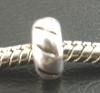 Bild von Zinklegierung European Stil Charm Großlochperlen mit Rillen Antik Silber 9mm, 60 Stücke