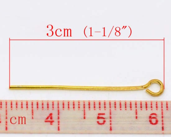 Immagine di Lega di Ferro OcchiSpilli Oro Placcato lunghezza:3cm 0.7mm (misura), 500 Pz