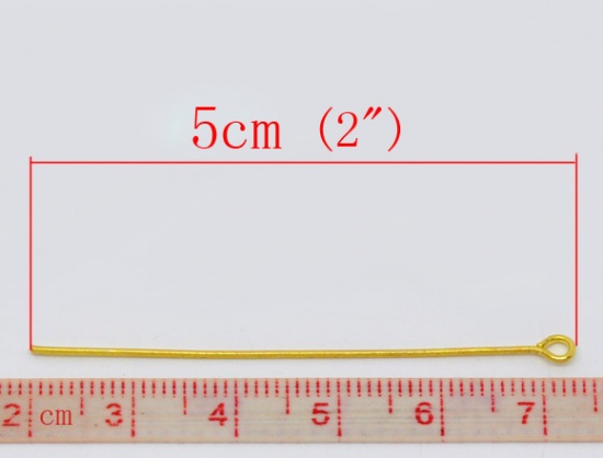 Immagine di Lega di Ferro OcchiSpilli Oro Placcato lunghezza:5cm 0.7mm (misura), 300 Pz