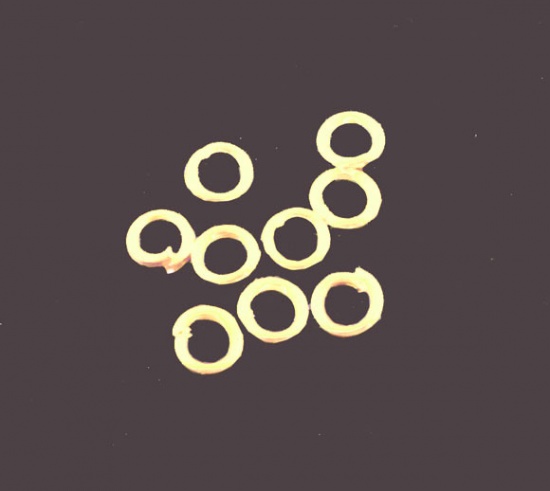 Immagine di Lega di Ferro Aperto Stile Anello di Salto Tondo Oro Placcato 3mm Dia, 62500 Pz