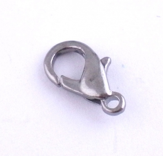 Picture of Zinc Based Alloy Lobster Clasps Gunmetal 14mm x 7mm, 70 PCs