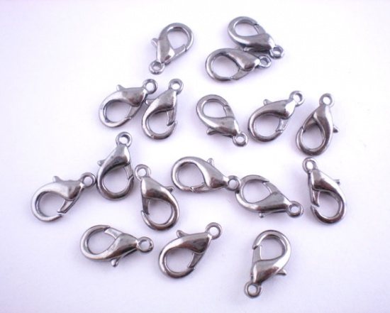 Picture of Zinc Based Alloy Lobster Clasps Gunmetal 14mm x 7mm, 70 PCs