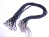 Picture of Rubber Cord String Necklace Black 45cm(17 6/8") long, 20 PCs