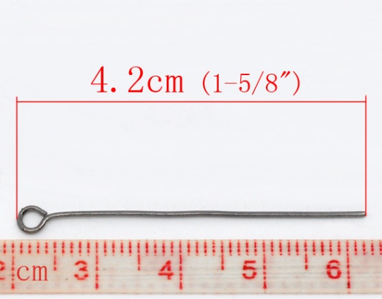 Immagine di Lega di Ferro OcchiSpilli Bronzo Duro lunghezza:4.2cm 0.7mm (misura), 400 Pz