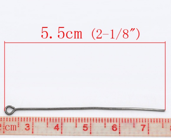 Immagine di Lega di Ferro OcchiSpilli Bronzo Duro lunghezza:5.5cm 0.7mm (misura), 300 Pz