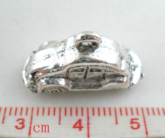 Picture of Zinc Based Alloy 3D Charm Pendants Travel Car Antique Silver Color 24mm(1") x 9mm( 3/8"), 20 PCs