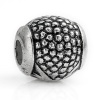 Picture of CCB Plastic European Large Hole Charm Beads Antique Silver Pattern 12x12mm, 40 PCs