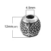 Picture of CCB Plastic European Large Hole Charm Beads Antique Silver Pattern 12x12mm, 40 PCs