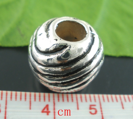 Picture of 30PCs Antique Silver Spiral Spacers Beads 14x15mm