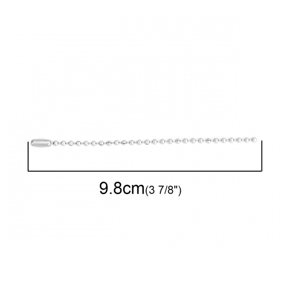 Immagine di Acciaio Inossidabile Anello Portachiavi Tono Argento 9.8cm, 20 Pz