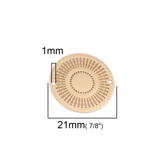 Picture of Brass Filigree Stamping Connectors Round KC Gold Plated 21mm Dia., 10 PCs                                                                                                                                                                                     