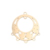 Image de Connecteurs Estampe en Filigrane en Laiton Rond Plaqué Or KC 24mm x 21mm, 10 Pcs