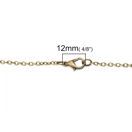 Immagine di Lega di Ferro Cavo Catena Collana Bronzo Antico 66cmLunghezza, Dimensione della Catena: 3x2.3mm 1 Serie ( 12 Pz/Serie)