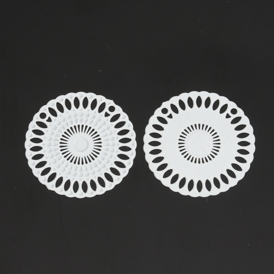 Picture of Brass Connectors Round White Filigree 20mm Dia., 10 PCs                                                                                                                                                                                                       
