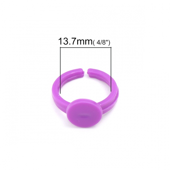 Bild von ABS Plastik Offen Ring, Rund Zufällig Mix (für 9mm D.) 13.7mm（US Größe:2.5), 10 Stück