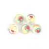 Picture of Resin & Real Dried Flower Dome Seals Cabochon Round Multicolor Transparent Fruit Pattern 12mm Dia., 10 PCs