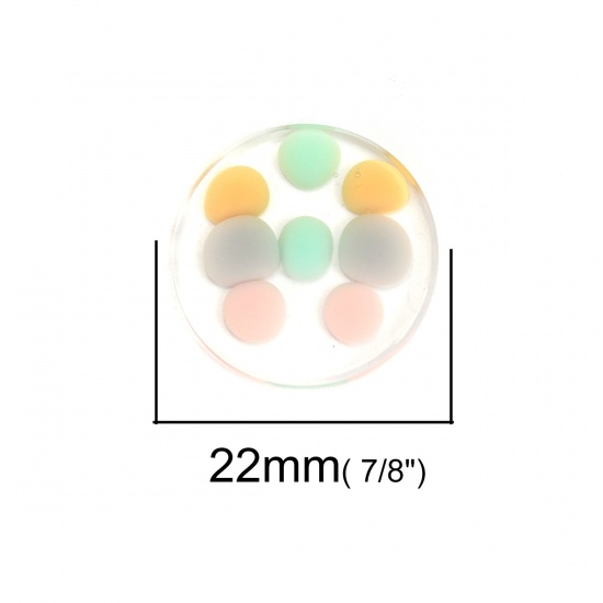 Immagine di Resina Dome Seals Cabochon Tondo Multicolore Trasparente 22mm Dia, 5 Pz