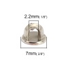 アクリル 裏穴ボタン 円形 シルバー 台座付 （適応サイズ： 7mm) 7mm 直径、 100 個 の画像