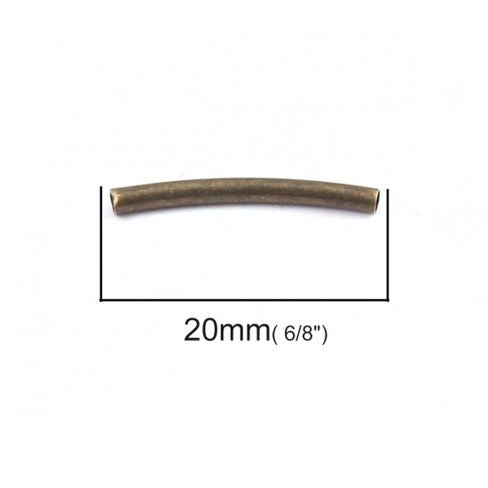 Immagine di Ottone Perline Tubo Bronzo Antico Come 20mm Dia, Foro: circa 1.4mm, 200 Pz                                                                                                                                                                                    