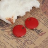 Picture of Brass Enamelled Sequins Charms Brass Color Red Round 12mm Dia., 10 PCs                                                                                                                                                                                        