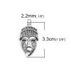 Imagen de Zamak Colgantes Máscara Plata Antigua Hueco 3.3cm x 2cm, 20 Unidades