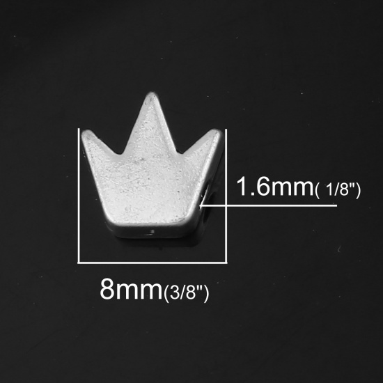 Picture of Zinc Based Alloy Spacer Beads Crown Antique Silver About 8mm x 8mm, Hole: Approx 1.6mm, 100 PCs