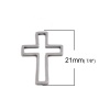 Bild von 304 Edelstahl Rahmen Verbinder Kreuz Silberfarbe Hohl 21mm x 14mm, 20 Stück