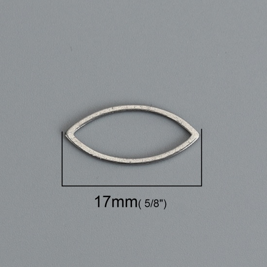 Immagine di 304 Acciaio Inossidabile Connettori Telaio Olive Tono Argento Filigrana 17mm x 8mm, 20 Pz