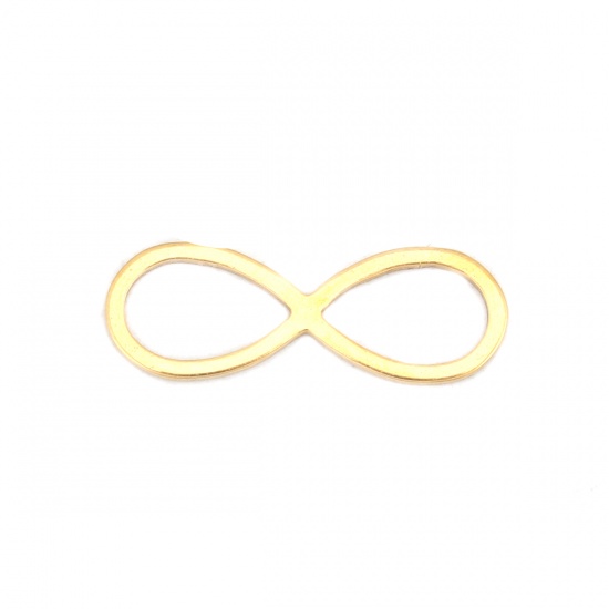 Picture of 304 Stainless Steel Frame Connectors Infinity Symbol Gold Plated Hollow 21mm x 7mm, 10 PCs