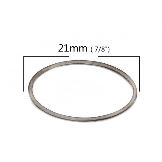 Picture of 304 Stainless Steel Frame Connectors Oval Black Hollow 21mm x 12mm, 10 PCs