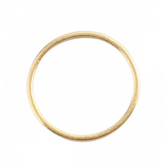 Picture of 0.8mm Stainless Steel Closed Soldered Jump Rings Findings Round Gold Plated 16mm Dia., 10 PCs