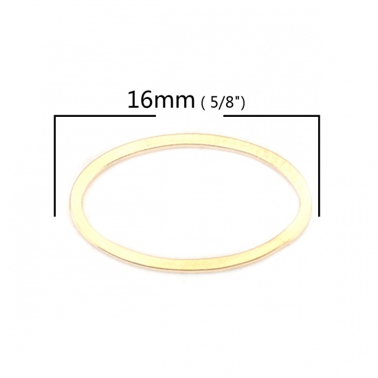 Immagine di 304 Acciaio Inossidabile Connettori Telaio Ovale Oro Placcato Filigrana 16mm x 9mm, 10 Pz