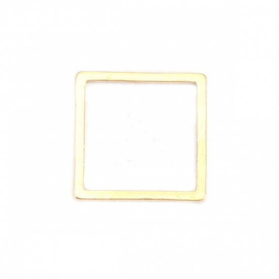 Immagine di 304 Acciaio Inossidabile Connettori Telaio Quadrato Oro Placcato Filigrana 12mm x 12mm, 10 Pz