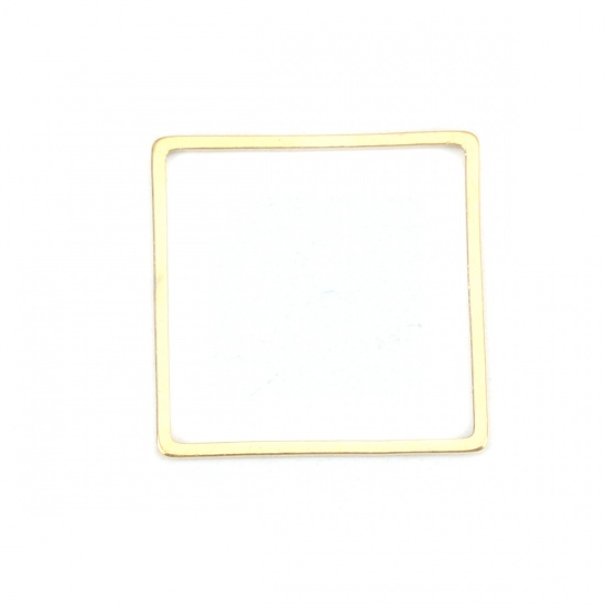Immagine di 304 Acciaio Inossidabile Connettori Telaio Quadrato Oro Placcato Filigrana 20mm x 20mm, 10 Pz
