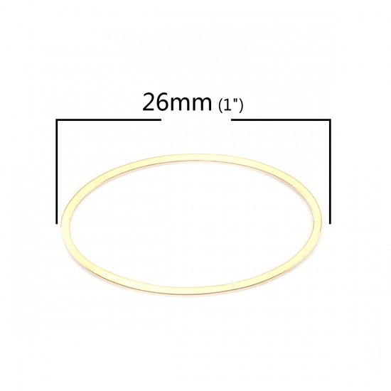 Immagine di 304 Acciaio Inossidabile Connettori Telaio Ovale Oro Placcato Filigrana 26mm x 15mm, 10 Pz