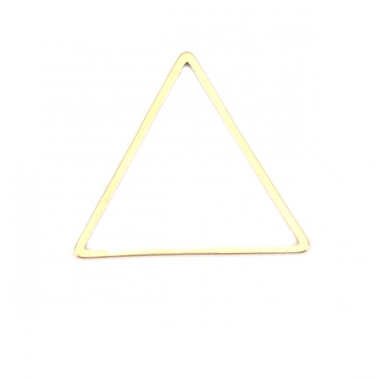 Immagine di 304 Acciaio Inossidabile Connettori Telaio Triangolo Oro Placcato Filigrana 23mm x 20mm, 10 Pz