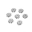 Bild von Zinklegierung Zwischenperlen Spacer Perlen Blumen Antiksilber 9mm x 9mm, Loch:ca. 2.8mm, 100 Stück