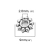 Image de Perles d'entretoise en Alliage de Zinc Fleur Argent Vieilli 9mm x 9mm, Trou: env. 2.8mm, 100 Pcs