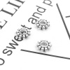 Image de Perles d'entretoise en Alliage de Zinc Fleur Argent Vieilli 9mm x 9mm, Trou: env. 2.8mm, 100 Pcs