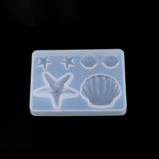 Immagine di Silicone Muffa della Resina per Gioielli Rendendo Stella di Mare Bianco Conchiglia 8.5cm x 6.3cm, 1 Pz