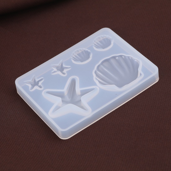 Immagine di Silicone Muffa della Resina per Gioielli Rendendo Stella di Mare Bianco Conchiglia 8.5cm x 6.3cm, 1 Pz